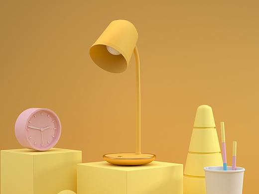 小台灯场景建模（个人主页-ZNDgwMTIyMzI=） - 电商 - 站酷设计师若冰2019原创素材 - 站酷ZCOOL