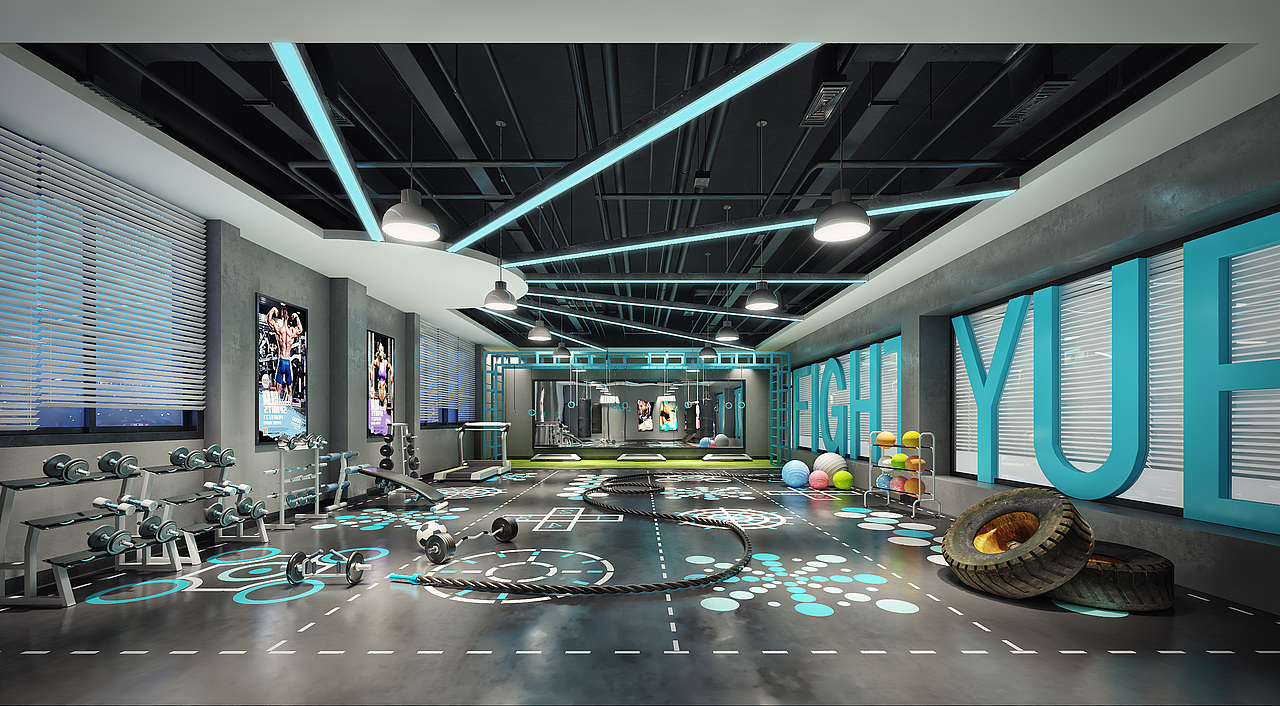 炫酷健身房（图ZMTI0Mjc3NTQ0） - 家装设计 - 站酷设计师MILAN视觉原创素材 - 站酷ZCOOL
