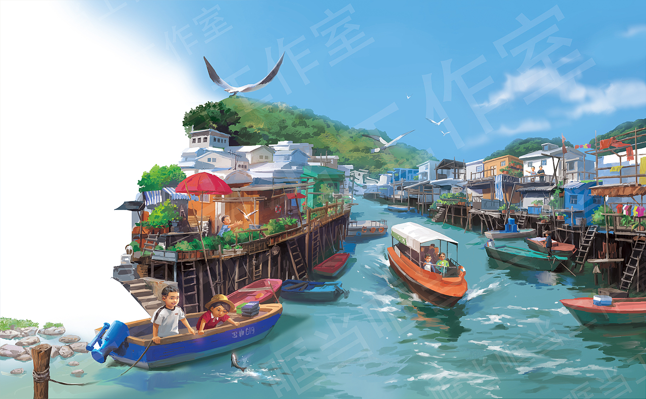 《香港正在说》x美丽中国x纪念祖国70周年(写实风格)