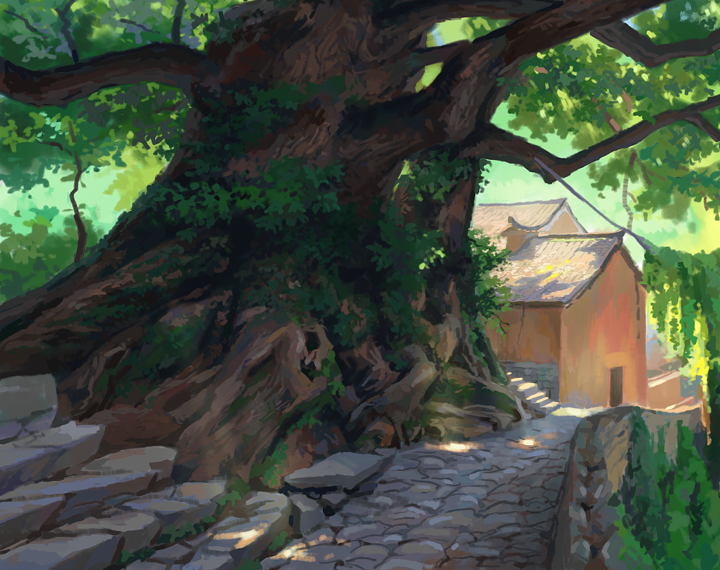 浙江杨家堂村的古树（图ZMzczOTgyMDQw） - 艺术插画 - 站酷设计师南宝山高师原创素材 - 站酷ZCOOL