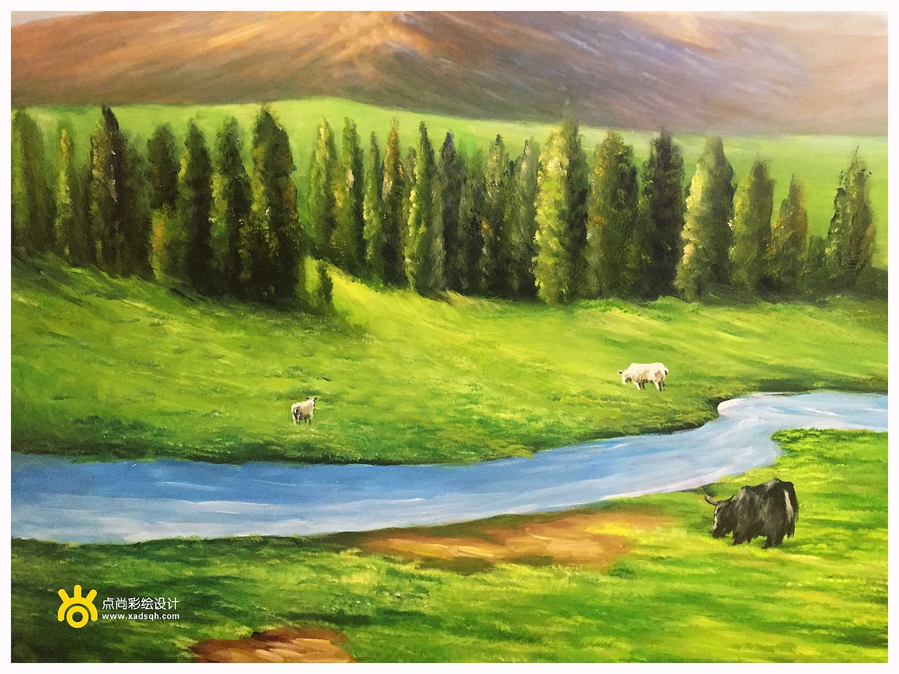 雪域高原写实墙绘