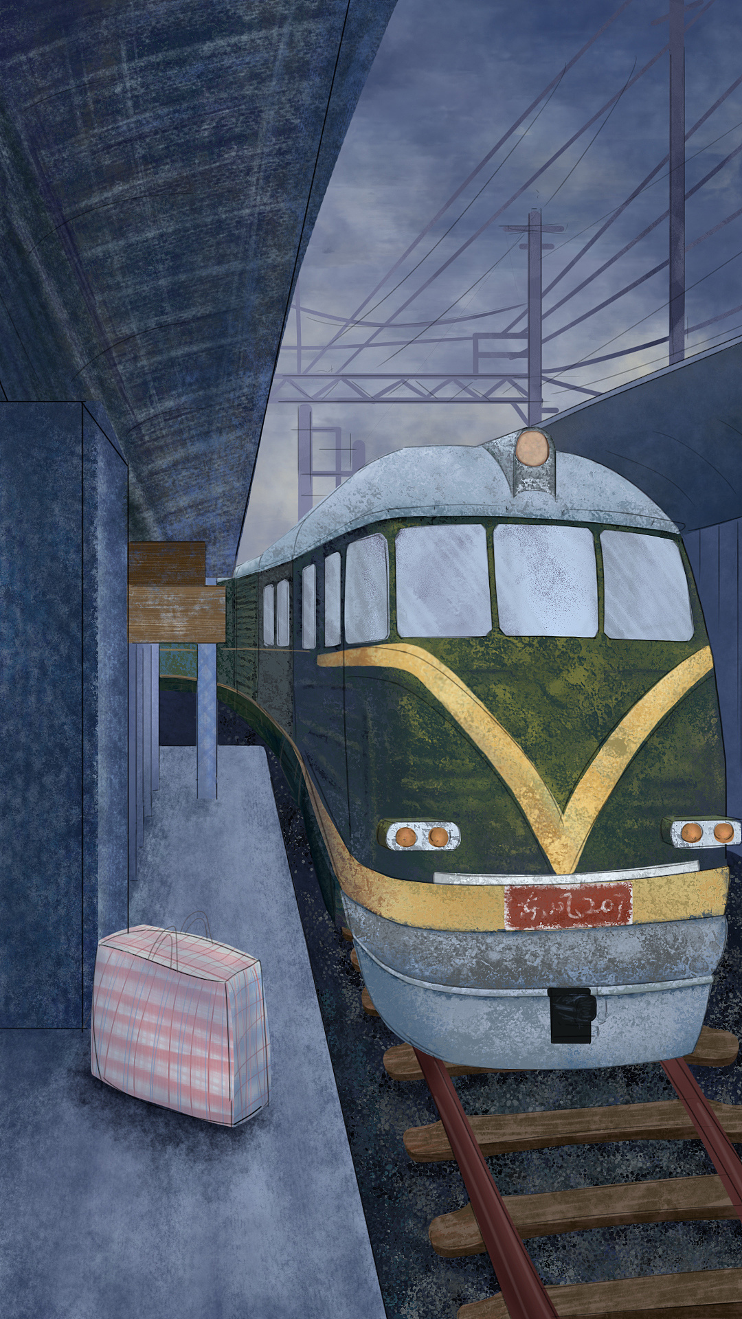 回家的车站,附过程|插画|创作习作|汤一白 - 原创作品 - 站酷 (zcool)