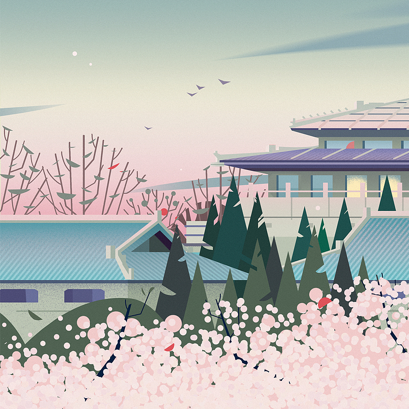 最美校园 武汉大学（图ZMzIzMjM1MzQw） - 商业插画 - 站酷设计师YNG724原创素材 - 站酷ZCOOL