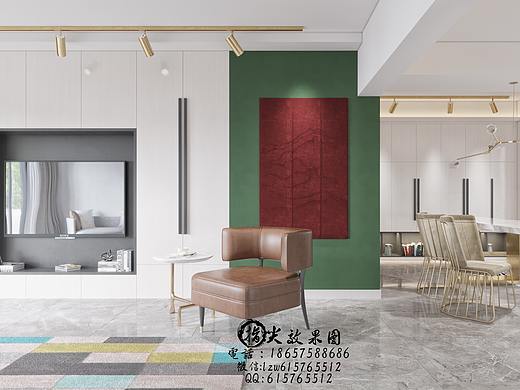 现代客餐厅一套（个人主页-ZMzQ2MDQ0MjA=） - 家装设计 - 站酷设计师指尖效果图原创素材 - 站酷ZCOOL