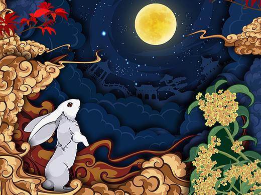 2020中秋月饼插画及包装示意