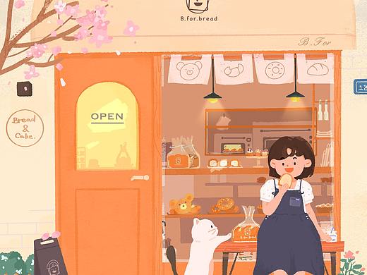 面包店插画 & logo设计