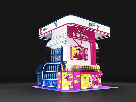 百事可乐主题堆头设计3D效果图