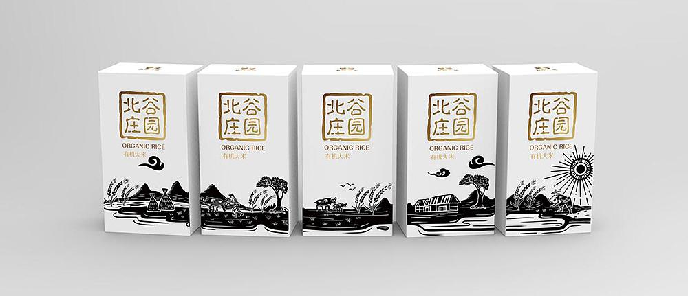 版画插画风格的大米包装（图ZODczODY5MDQ=） - 商业插画 - 站酷设计师宫爆大仙原创素材 - 站酷ZCOOL