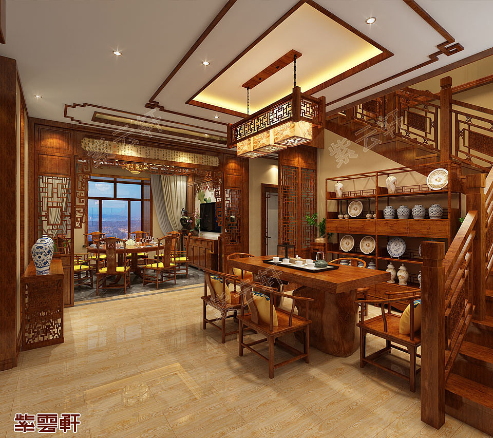 茶室中式设计效果图