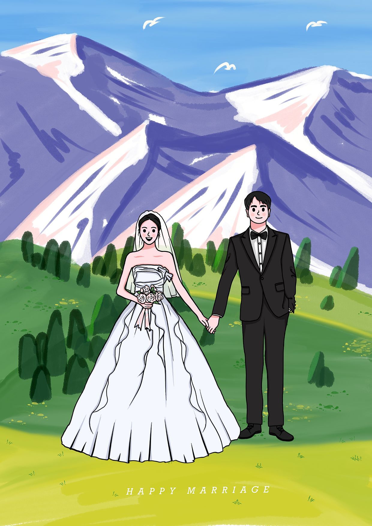 手绘婚礼邀请函