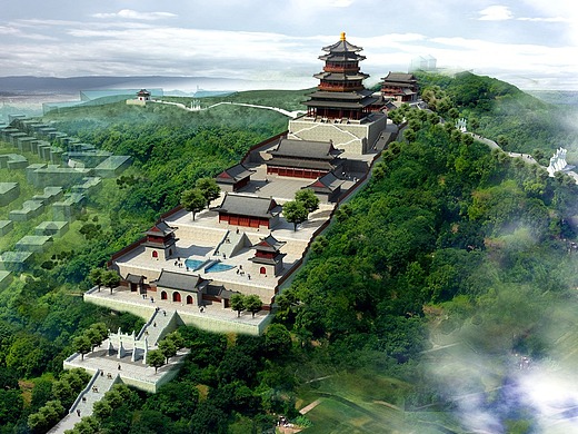 成都古镇设计/成都禅修寺庙设计公司/成都古建筑规划