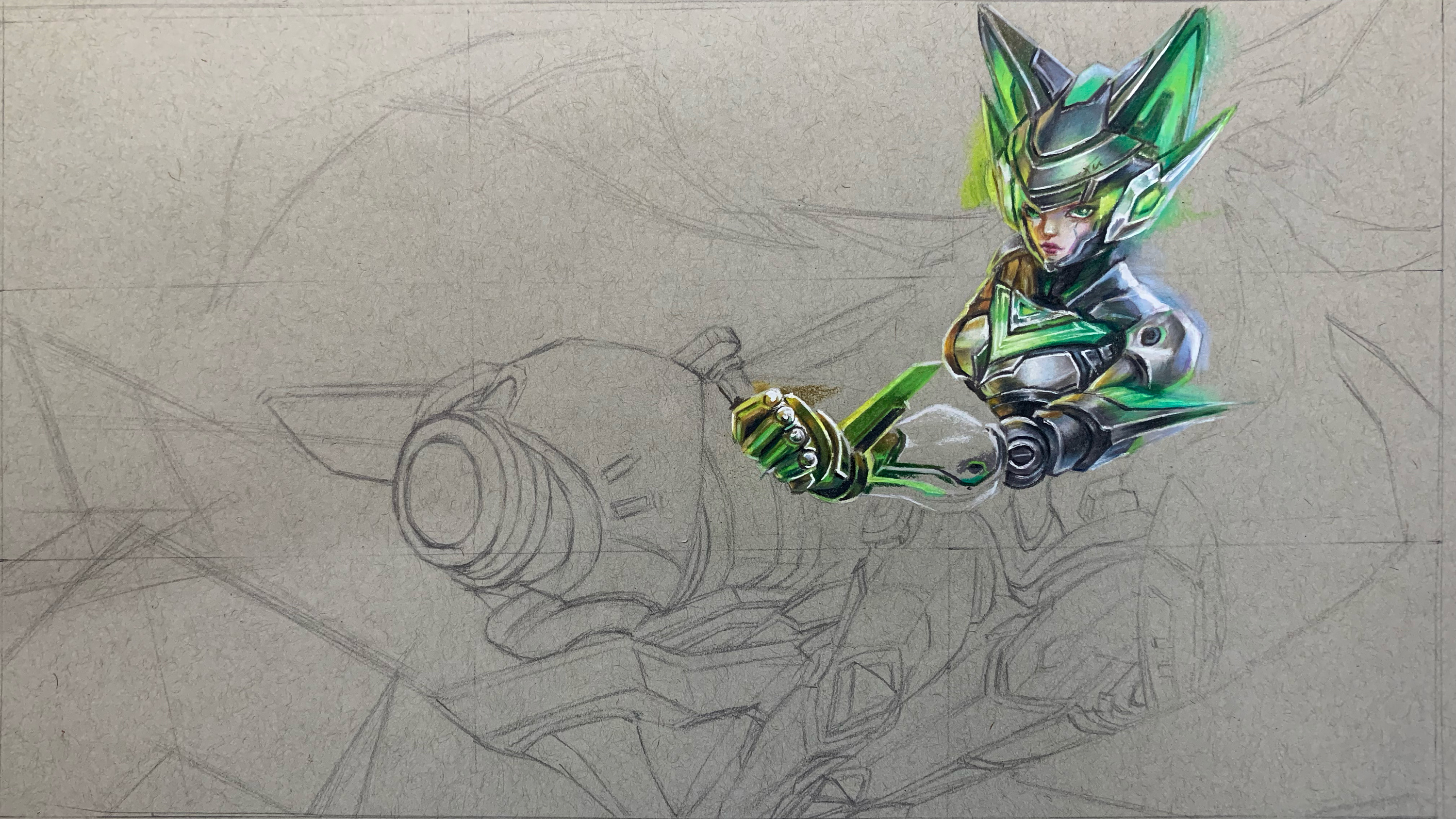 【彩铅】王者荣耀～孙尚香末日机甲