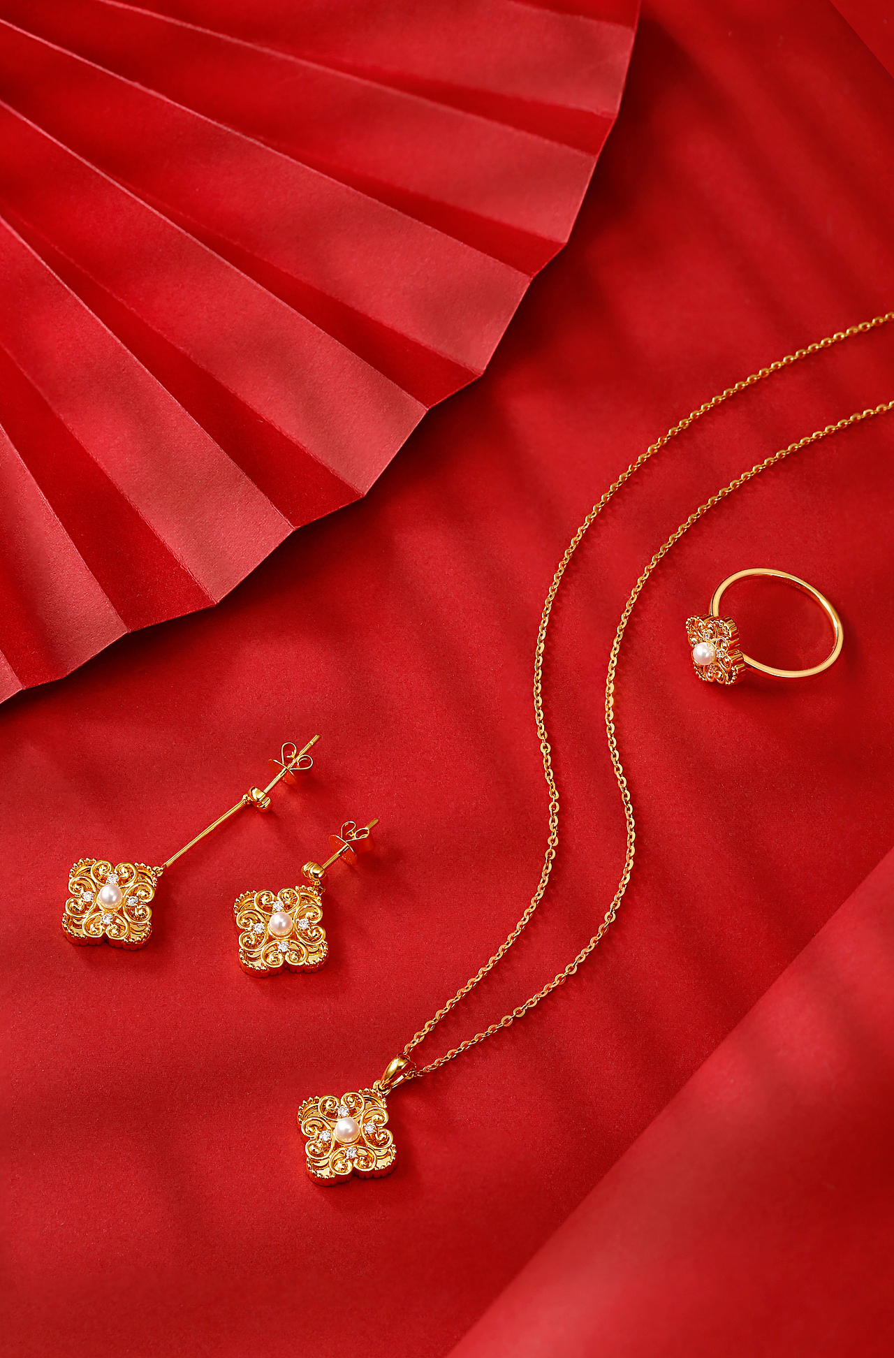 红色系 ·|珠宝创意图拍摄-产品摄影-珠宝首饰