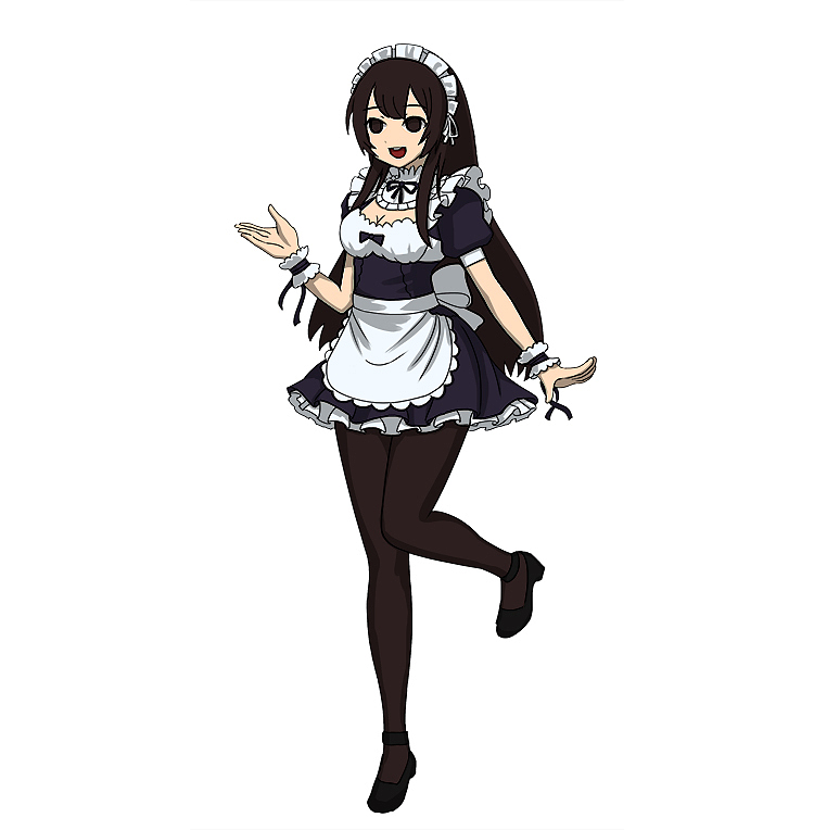 ③  给角色上颜色,女仆装颜色比较简单.