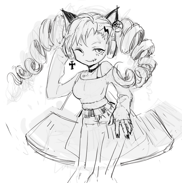 黑暗俏皮的琴女 参考了学姐的卷~希望能早点把线画完