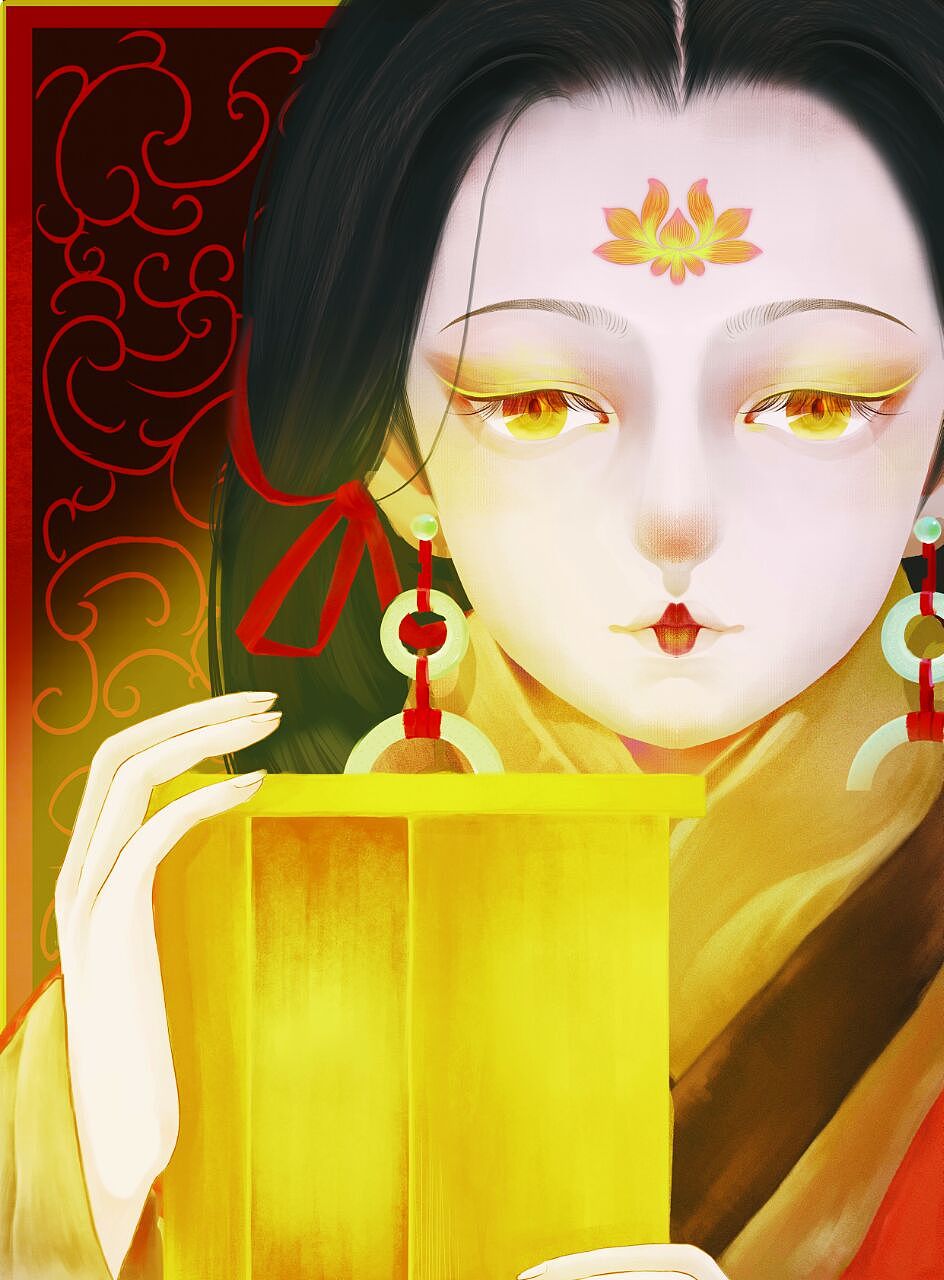 长信宫灯插画设计