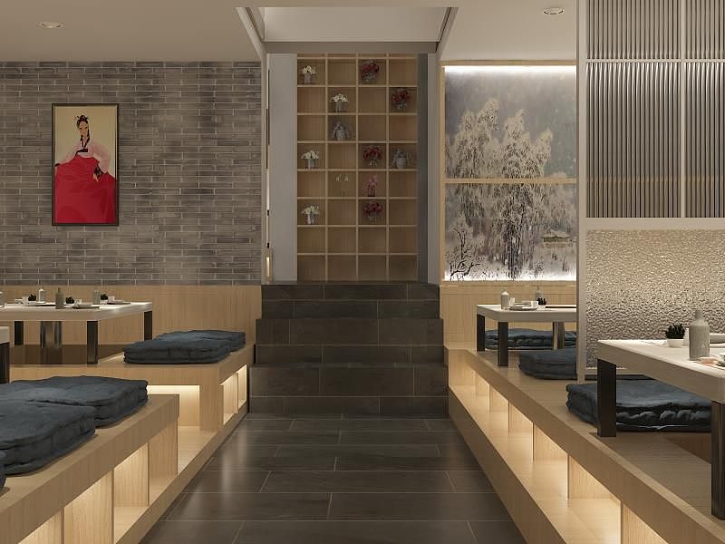 朝鲜饭店烤肉店,火锅店,餐饮空间效果图设计