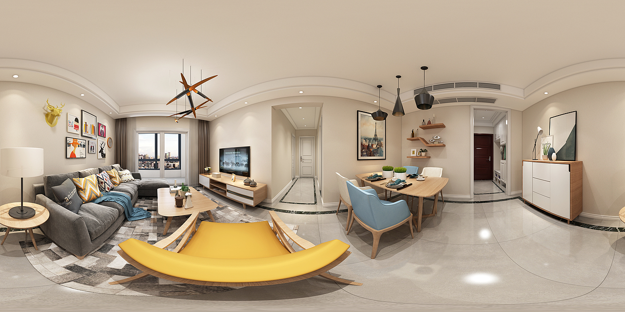 北欧风全景（图ZMTMwMDg1MTg0） - 家装设计 - 站酷设计师西橘效果图原创素材 - 站酷ZCOOL