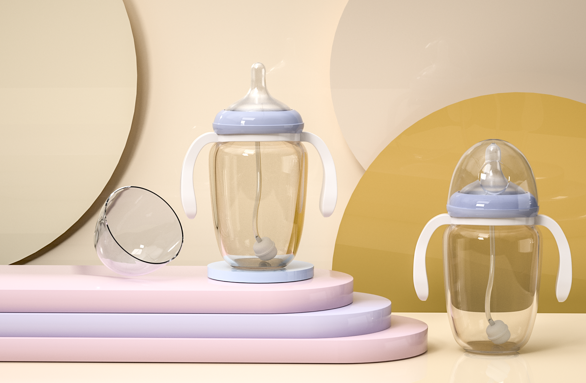 母婴用品—水杯奶壶建模渲染|三维|展览|Ralph_liu - 原创作品 - 站酷 (ZCOOL)
