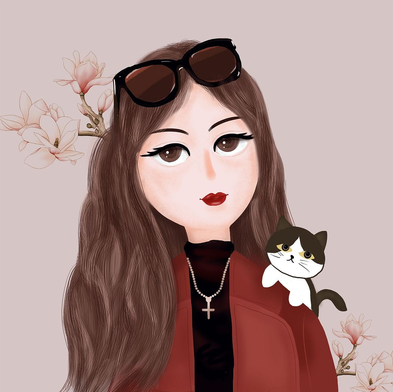 女神妈妈照片转插画