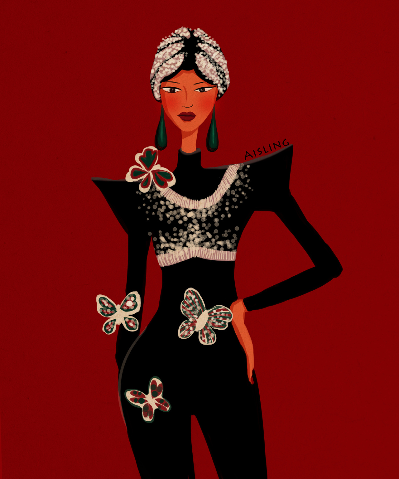 复古时尚感人物插画