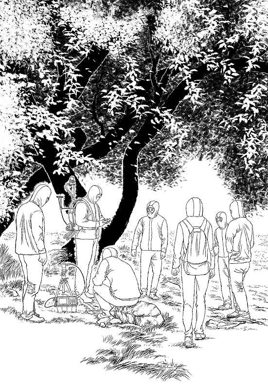 儿童插画,写实儿童插画绘本,写实探险插画,漫画线稿