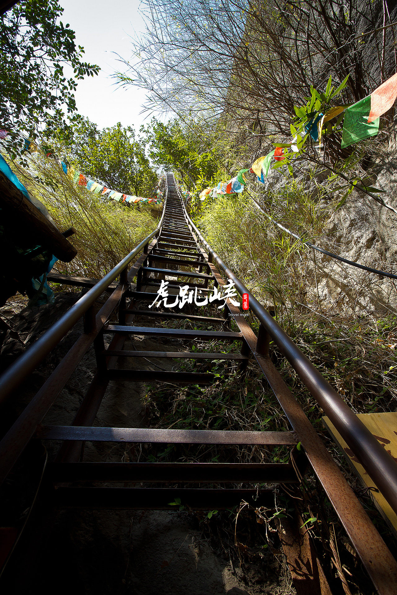 虎跳峡边的天梯
