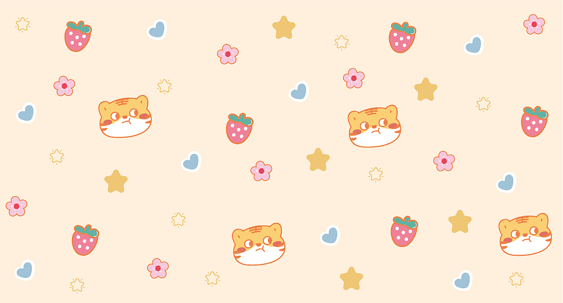 虎萌萌图案设计 地毯窗帘桌单口罩图案