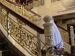 北京会所楼梯护栏厂家 复式铜艺楼梯护栏 制作精良