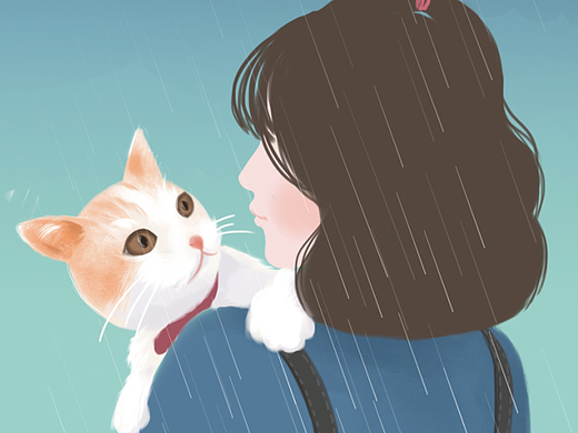 女孩与猫
