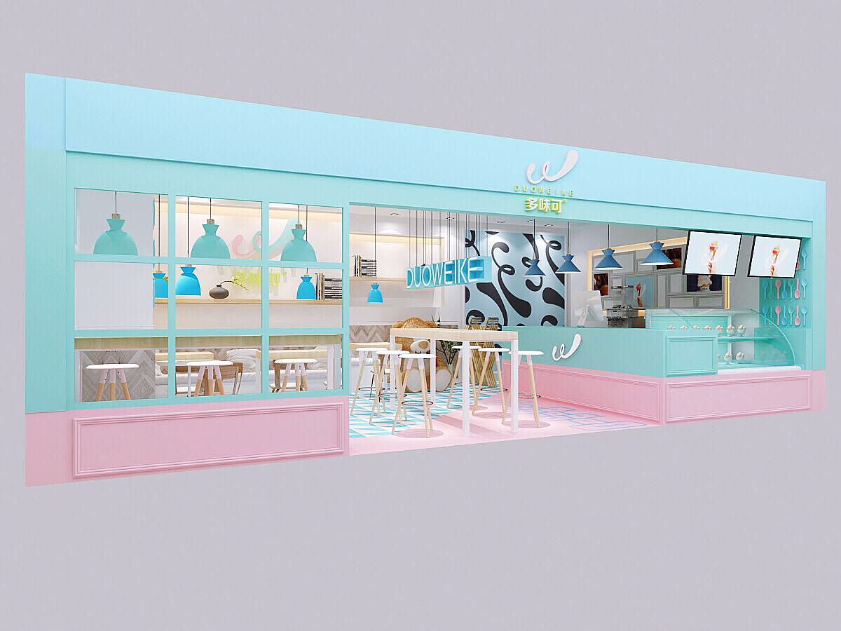 DF冰淇淋店店面设计|空间|室内设计|魔方BoX - 原创作品 - 站酷 (ZCOOL)