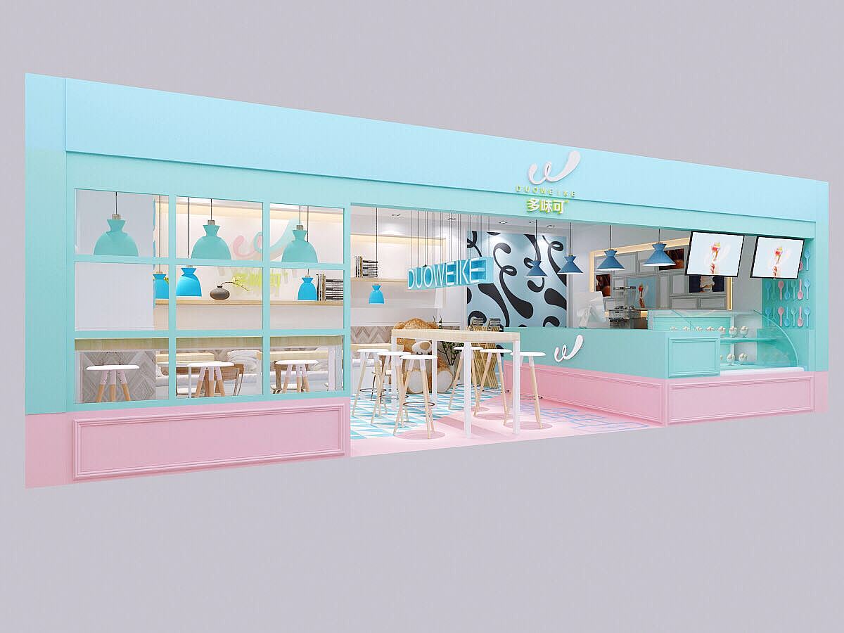 成都网红甜品店设计《凯瑞莉冰淇淋甜品店设计》|空间|家装设计|成都甜品店面设计 - 原创作品 - 站酷 (ZCOOL)