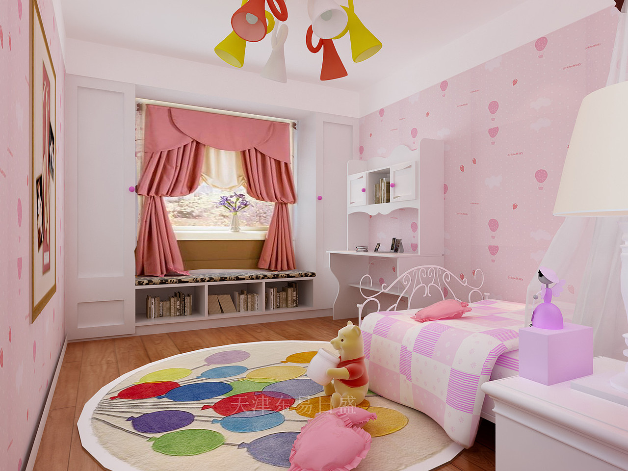 数码珑园现代简约风格女孩房装修效果图