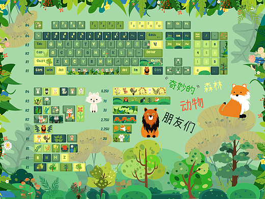 键帽设计|森林动物风格～🌷🍃(可÷)