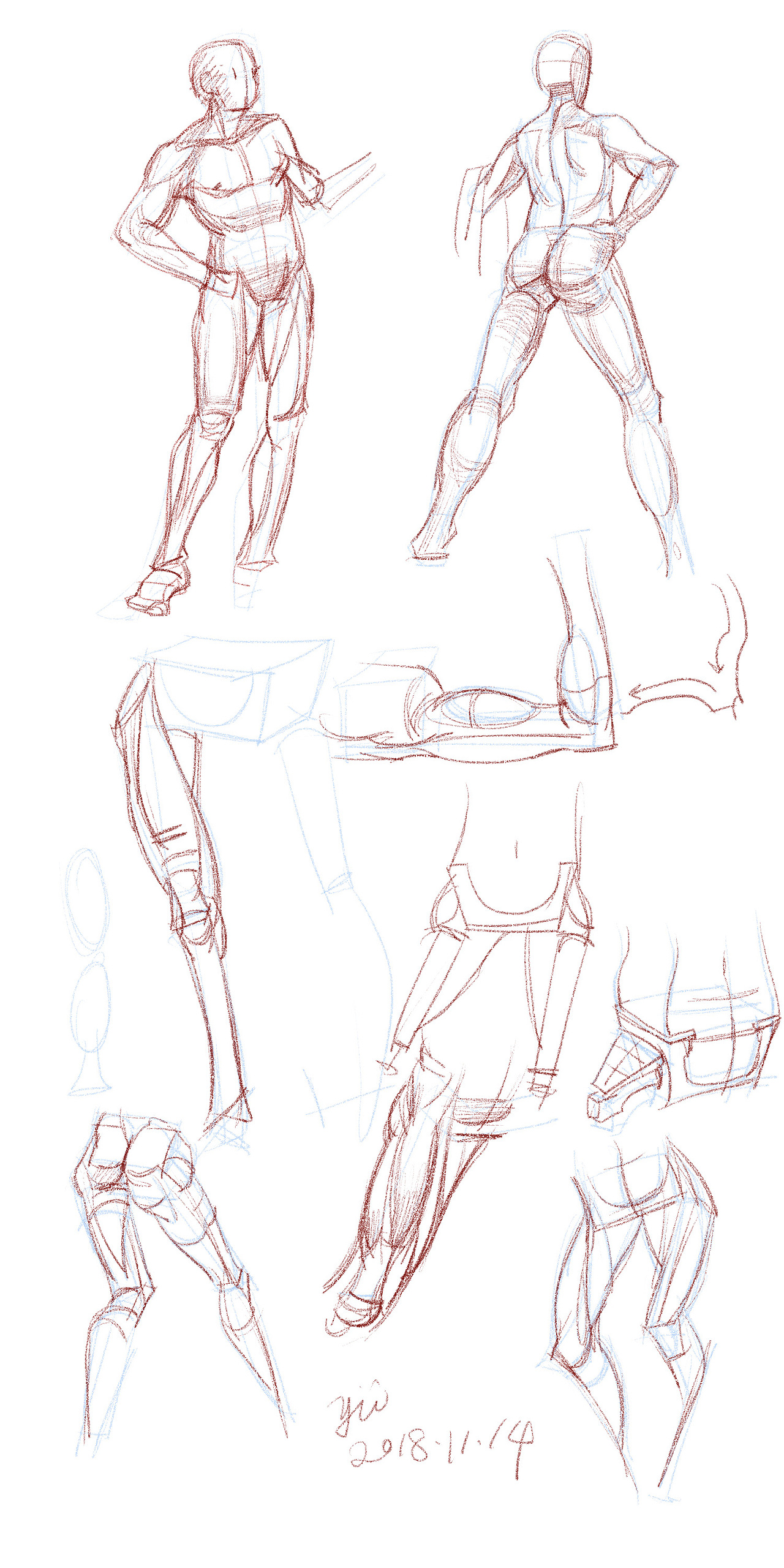 2018下半年的部分速写练习