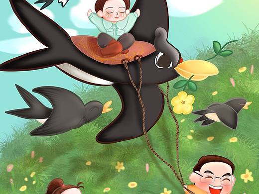 春天来了妈妈乘燕回来（个人主页-ZNTUyMzI3NjA=） - 创作习作 - 站酷设计师刺猬翠ing原创素材 - 站酷ZCOOL