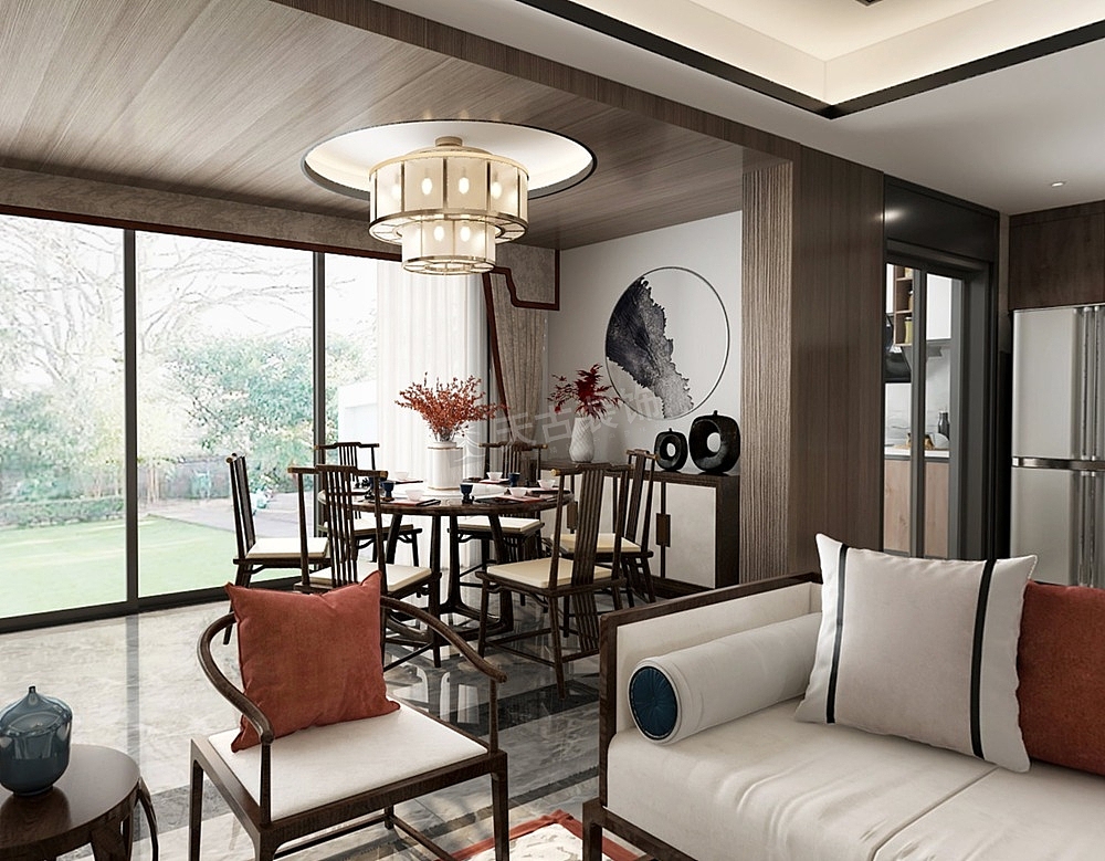 龙湖紫云台大平层装修,新中式风格设计,北碚天古装饰