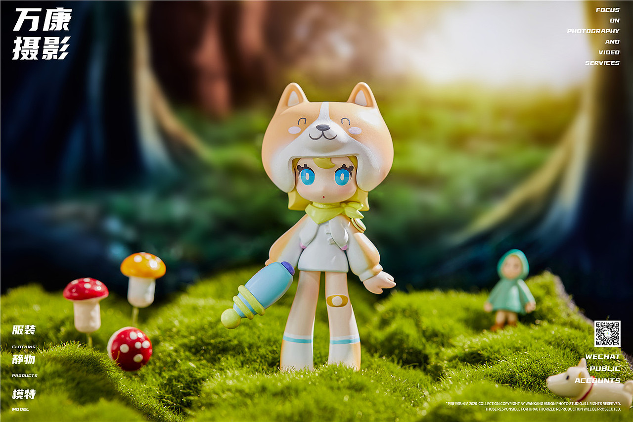 万康摄影 盲盒人偶卡通玩具创意背景拍摄