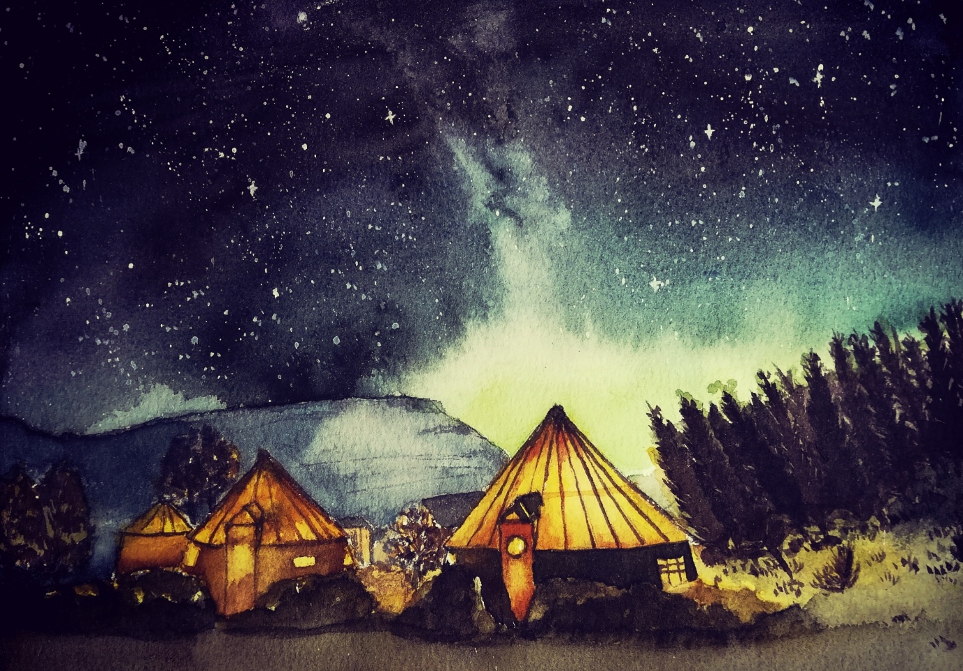 极光|插画|插画习作|liliy翁 - 原创作品 - 站酷 (zcool)