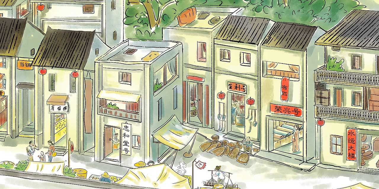 罗行村史馆插画