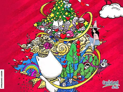 凯德广场2018卡通代言"德梗"推广插画