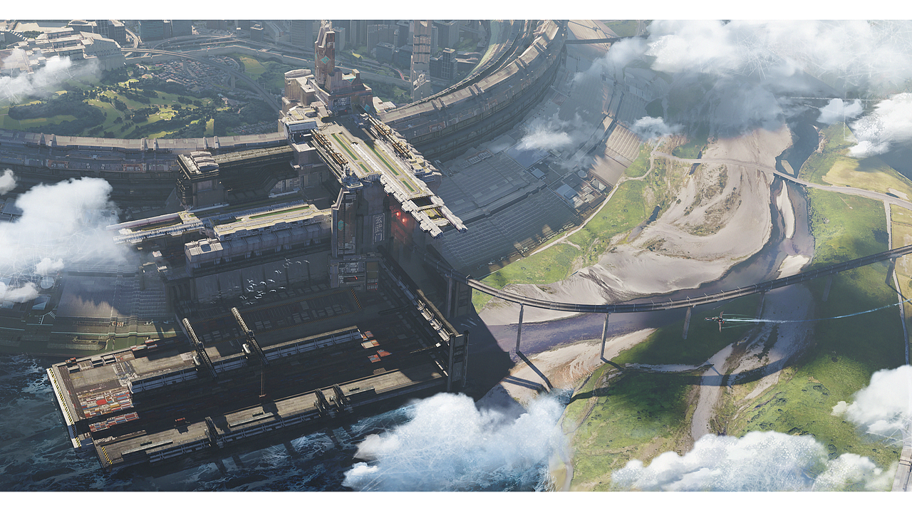 近未来科幻卫星城