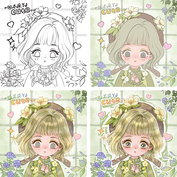 Q版头像（图ZMzI0MDEwMDA0） - 创作习作 - 站酷设计师不厌YJ原创素材 - 站酷ZCOOL