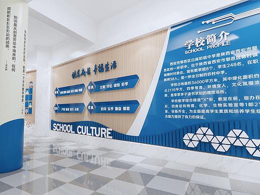 校园大厅文化墙效果
