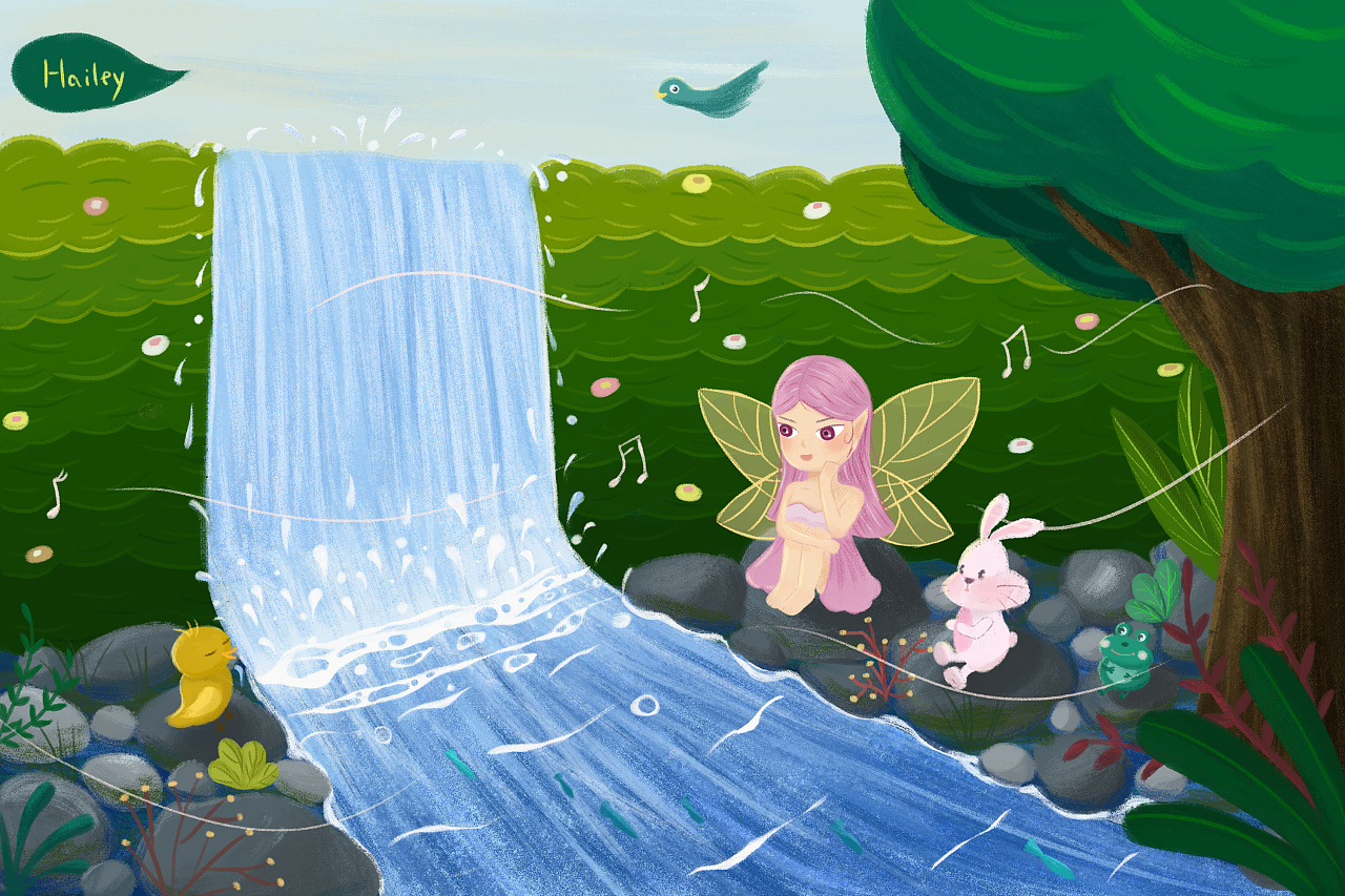 森林中的蝴蝶精灵|插画|儿童插画|黄紫淳hailey - 原创作品 - 站酷