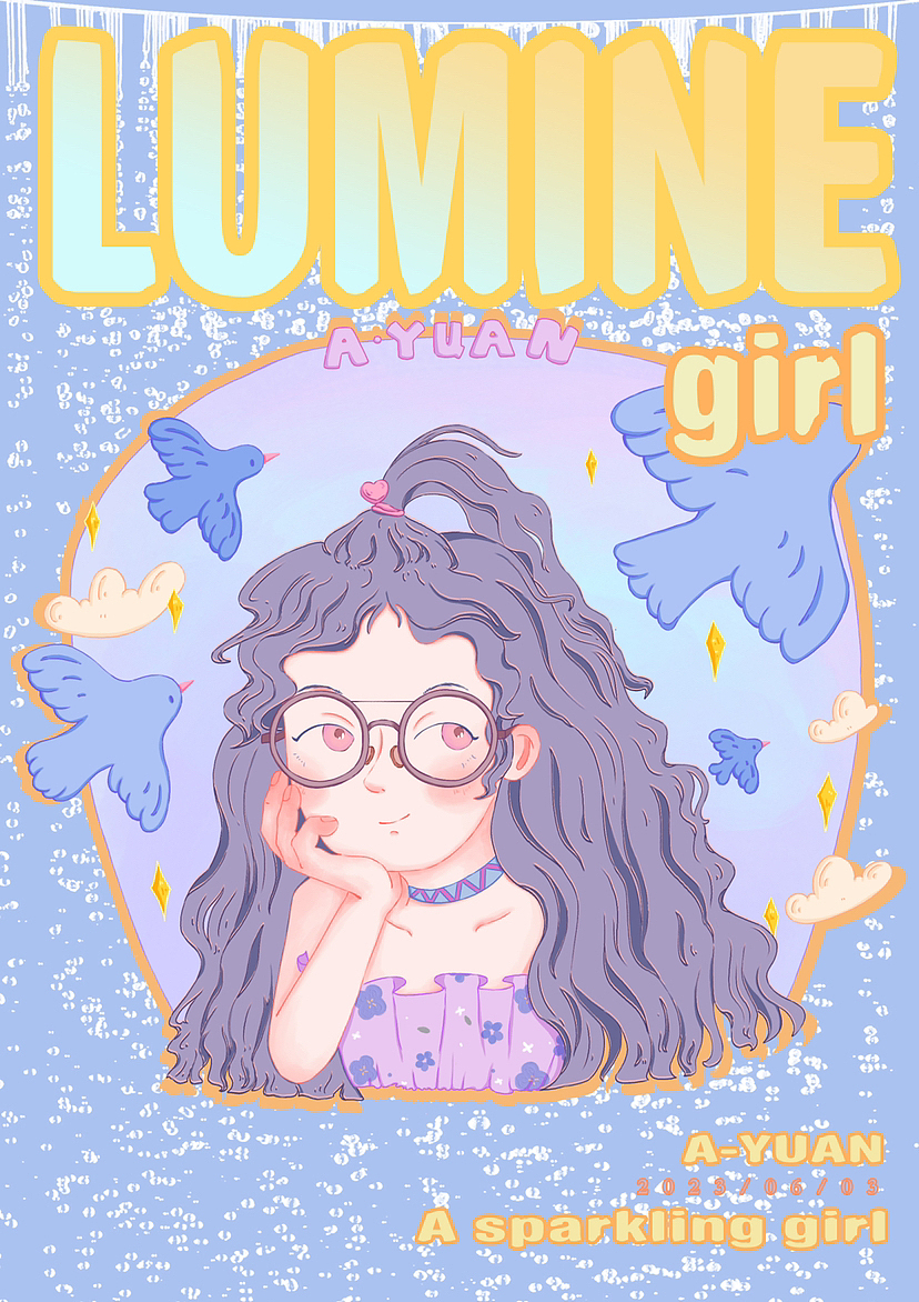 女孩头像海报设计（图ZMzQyNDA1OTQw） - 海报 - 站酷设计师画画的阿圆圆原创素材 - 站酷ZCOOL