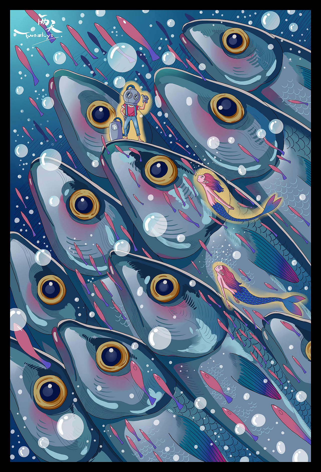 咸鱼王|插画|创作习作|作舟illustrator_原创作品-站酷zcool