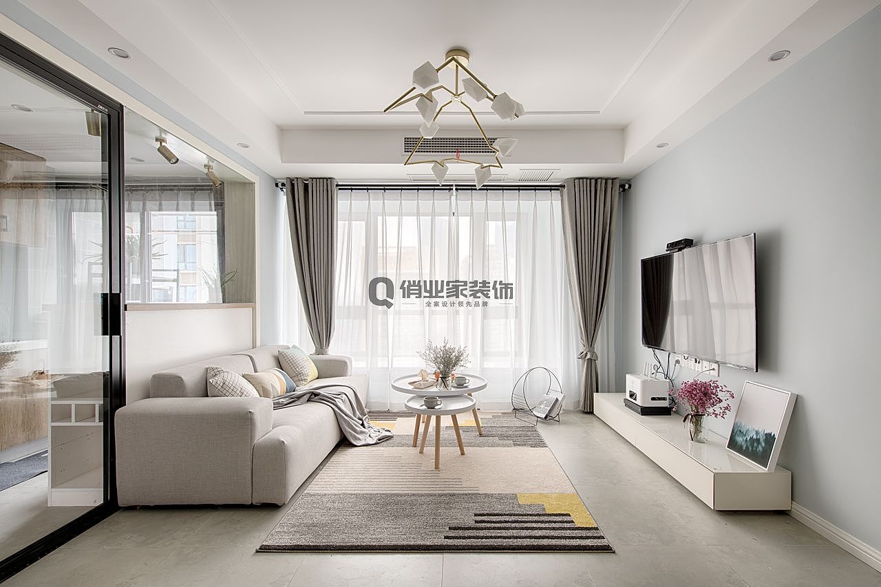 重庆煌华晶萃城78平三室北欧风格装修实景案例