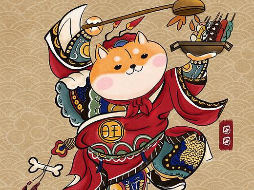 新年门神插画