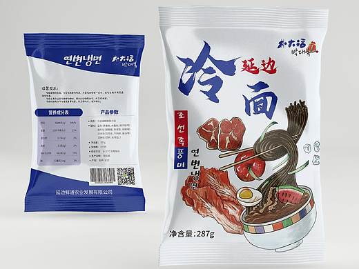 延边冷面插画包装设计